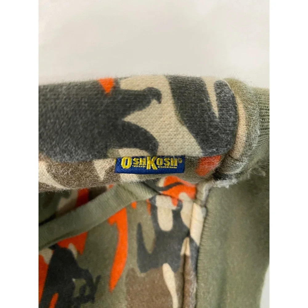 OshKosh B'gosh Boys Camo Bear Deer Bird Reversible Vest & Long Sleeve Shirt 1T